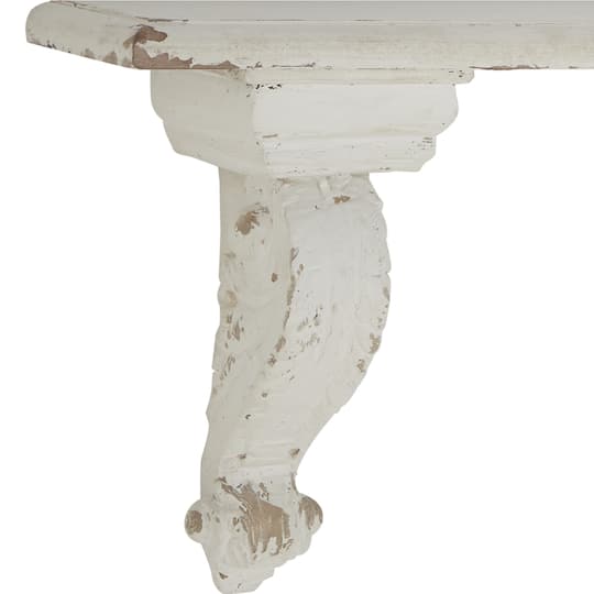White Wood Farmhouse Wall Shelf